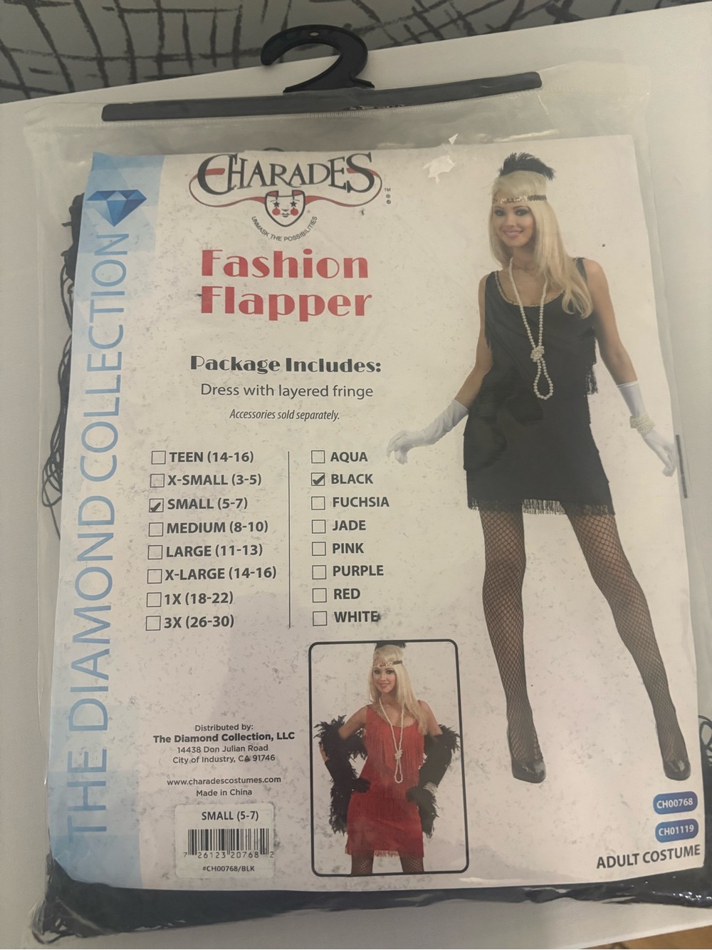 Charades Fashion Flapper Costume - Black (Size Small 5-7)